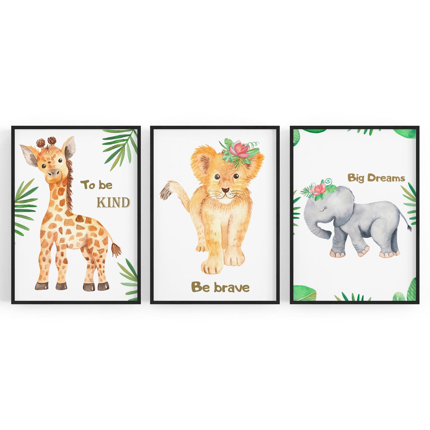 Set of Cute Baby Safari Animals Nursery Wall Art #5 - The Affordable Art Company