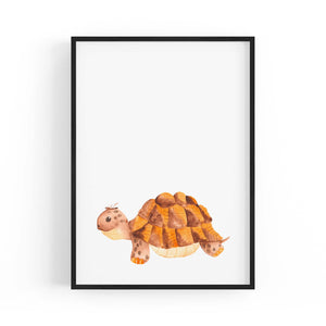 Cartoon Tortoise Cute Nursery Baby Animal Art #2 - The Affordable Art Company