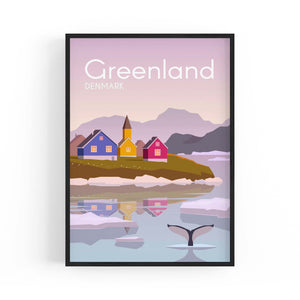 Retro Greenland Denmark Travel Vintage Wall Art - The Affordable Art Company