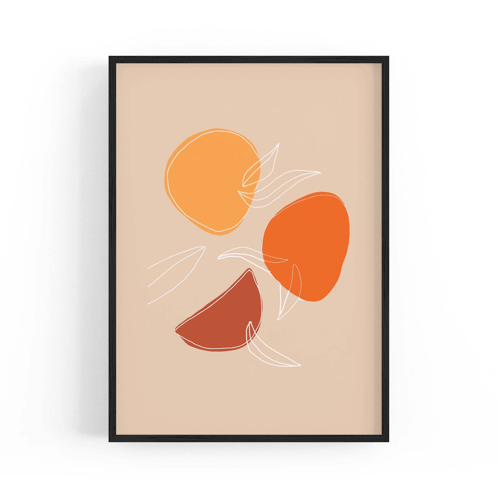 Retro Peach Fruit Kitchen Cafe Style Pastel Wall Art #1 - The Affordable Art Company