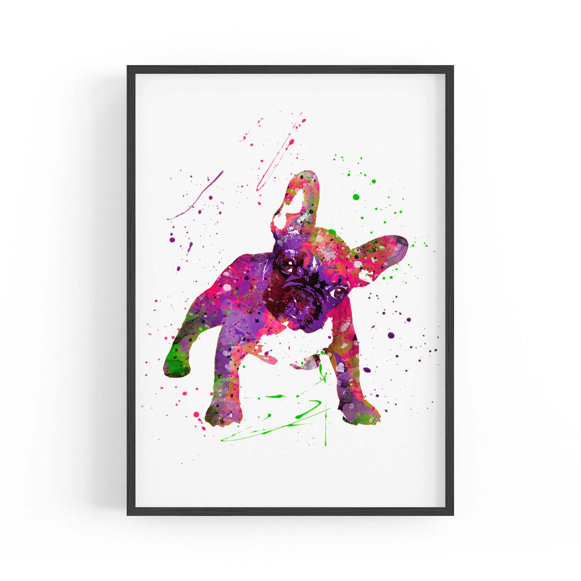 Watercolour Boston Terrier Dog Wall Art - The Affordable Art Company