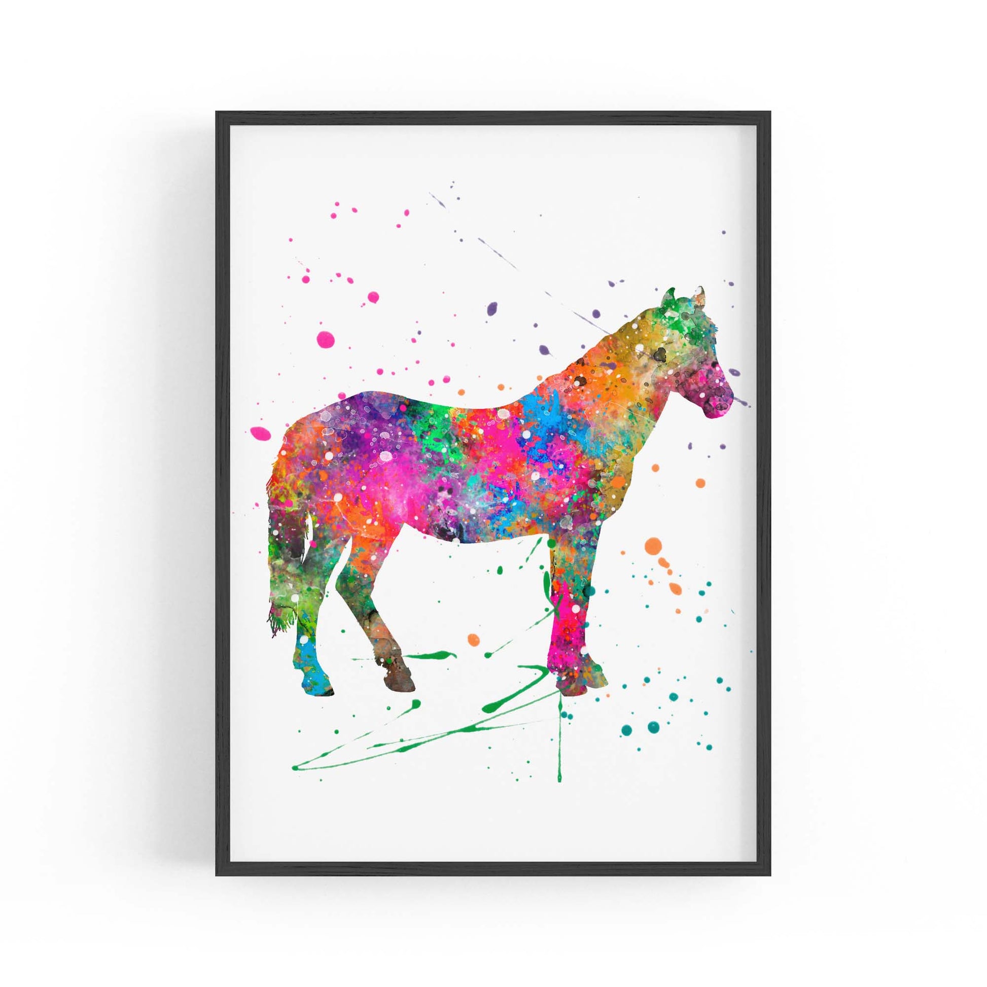 Horse Painting Girls Bedroom Colourful Wall Art #3 - The Affordable Art Company