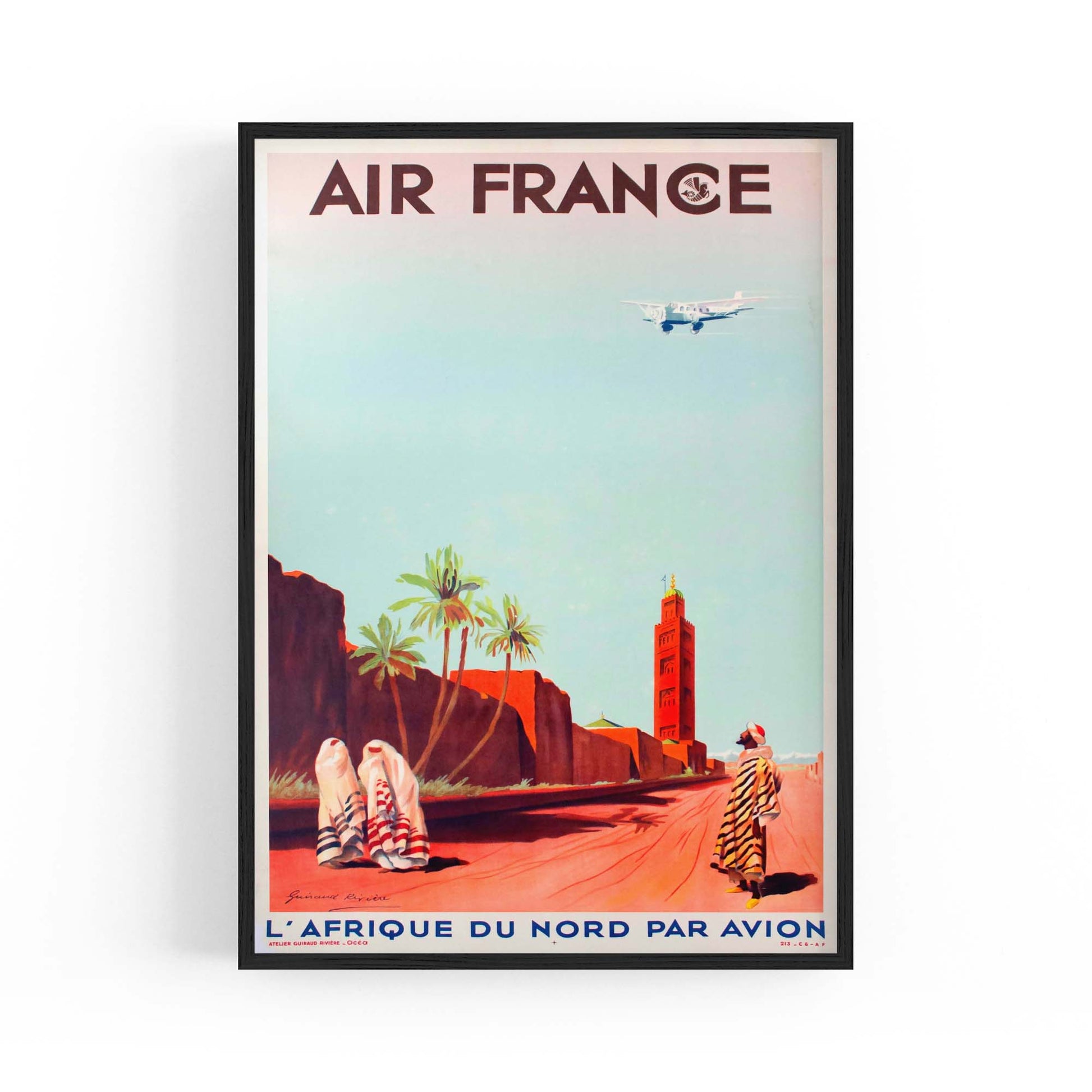 North Africa by Air France Vintage Travel Advert Wall Art - The Affordable Art Company