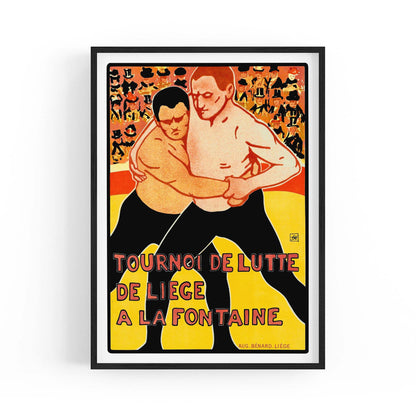 Wrestling Tournament Vintage Sports Advert Wall Art - The Affordable Art Company