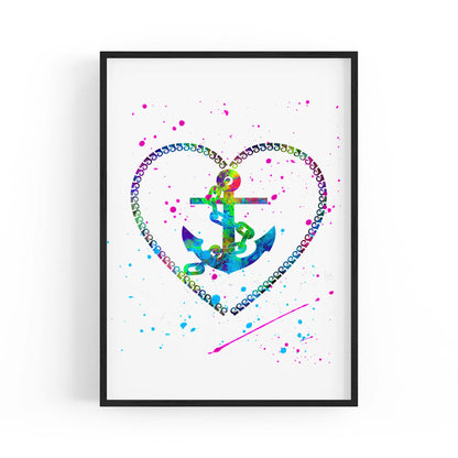 Anchor Painting Nautical Coastal Bathroom Wall Art #5 - The Affordable Art Company