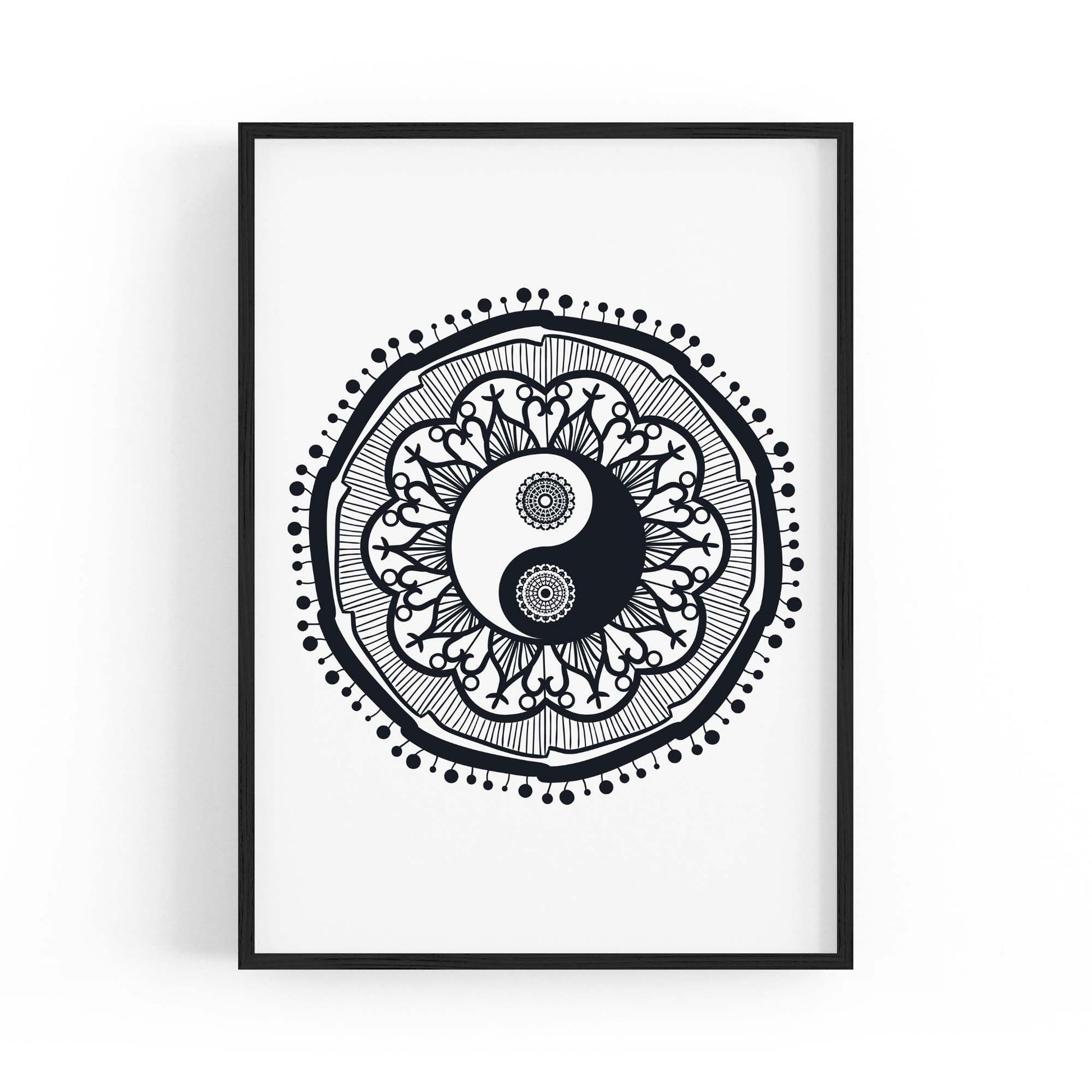 Yin Yang Mandala Calming Yoga Buddist Wall Art #11 - The Affordable Art Company