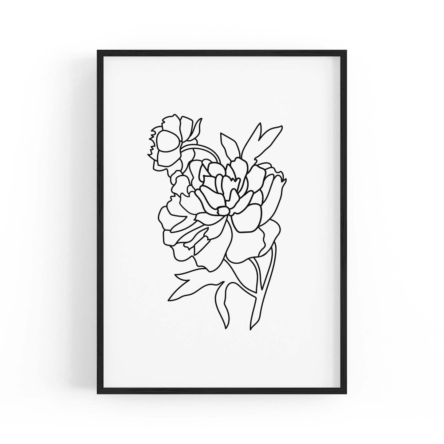 Minimal Flower Line Drawing Abstract Wall Art #4 - The Affordable Art Company