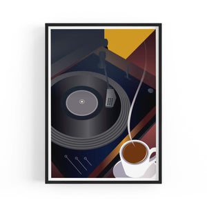 Art Deco Record Player Vintage Retro Wall Art - The Affordable Art Company
