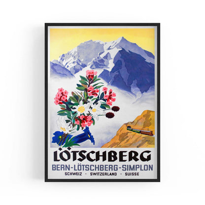 Lotschberg Switzerland Vintage Travel Advert Wall Art - The Affordable Art Company