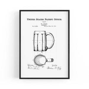 Vintage Beer Mug Patent Man Cave Gift Wall Art #2 - The Affordable Art Company