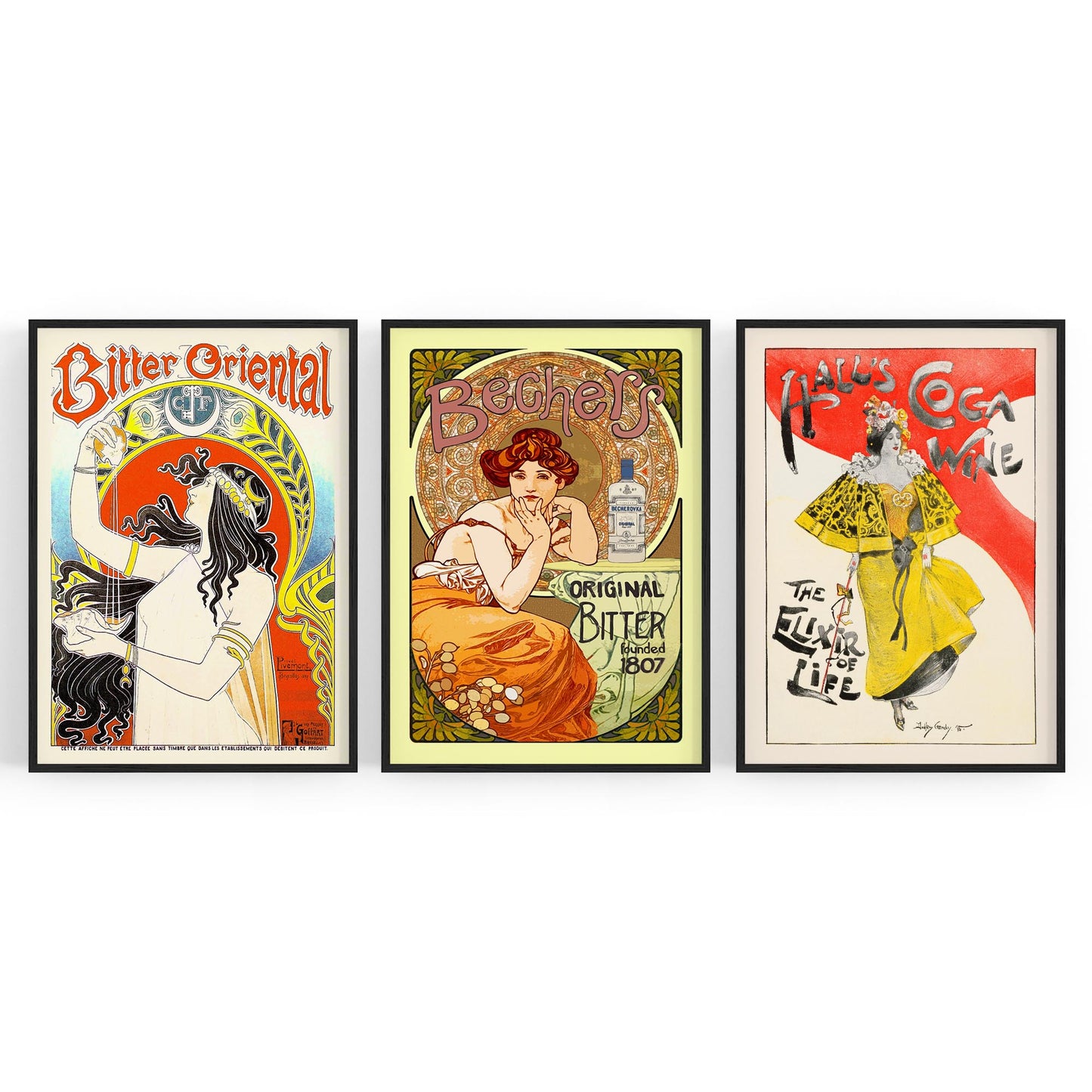 Set of Vintage French Bitter Adverts Wall Art - The Affordable Art Company