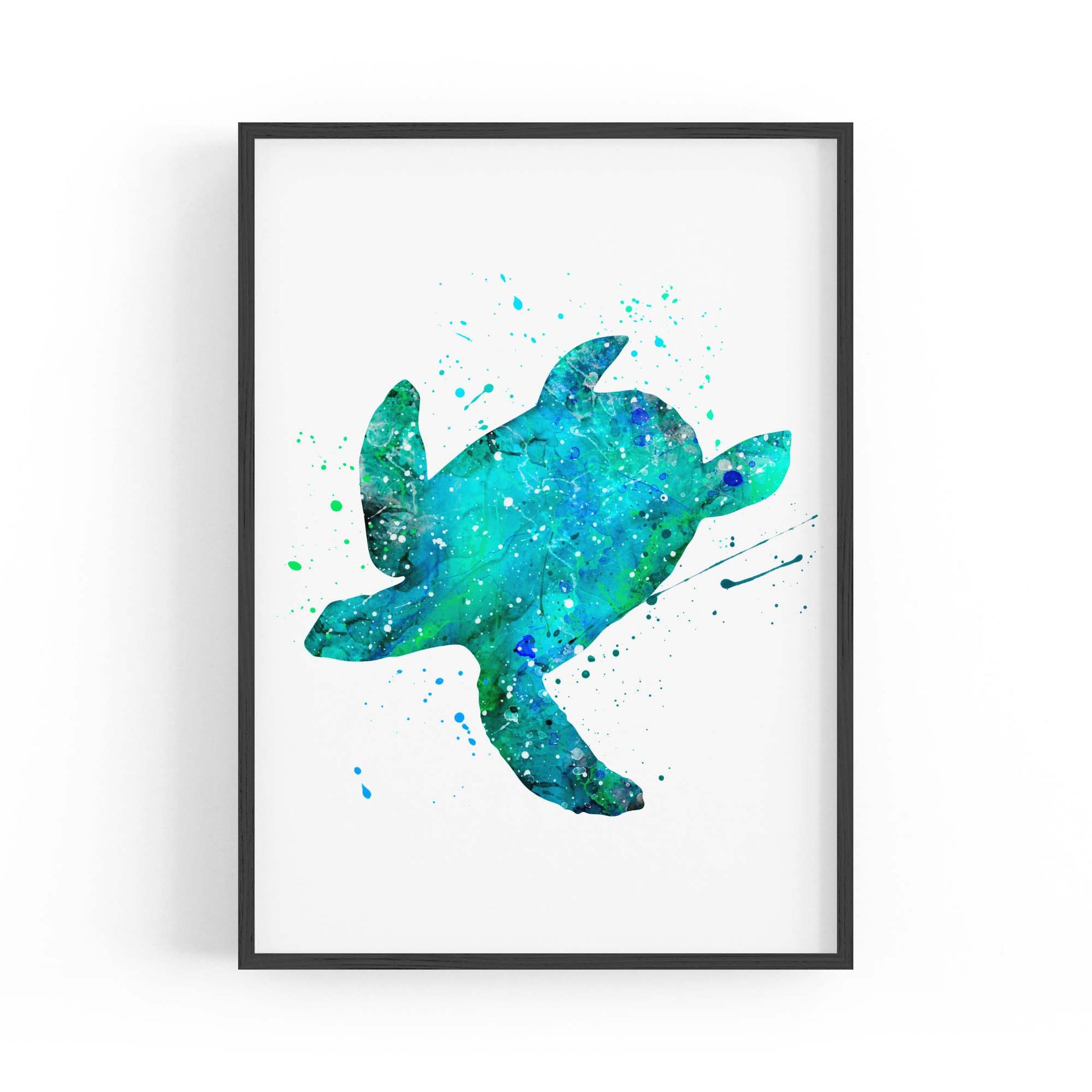 Sea Turtle Cartoon Sealife Nursery Baby Wall Art #1 - The Affordable Art Company