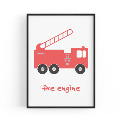 Red Fire Engine Boys Bedroom Nursery Wall Art - The Affordable Art Company