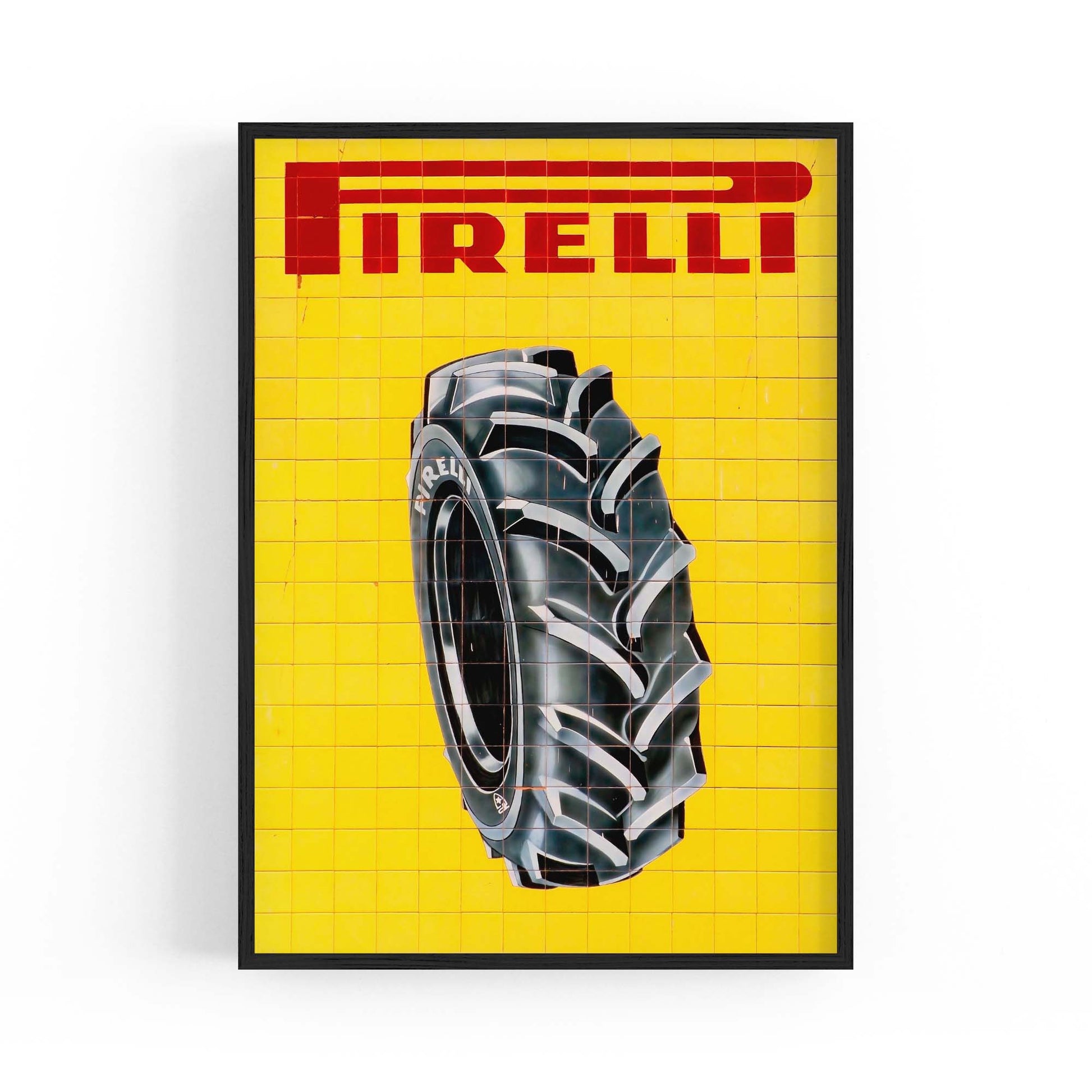 Pirelli Vintage Advert Garage Man Cave Wall Art - The Affordable Art Company