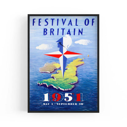 Festival of Britain Vintage Travel Advert Wall Art - The Affordable Art Company