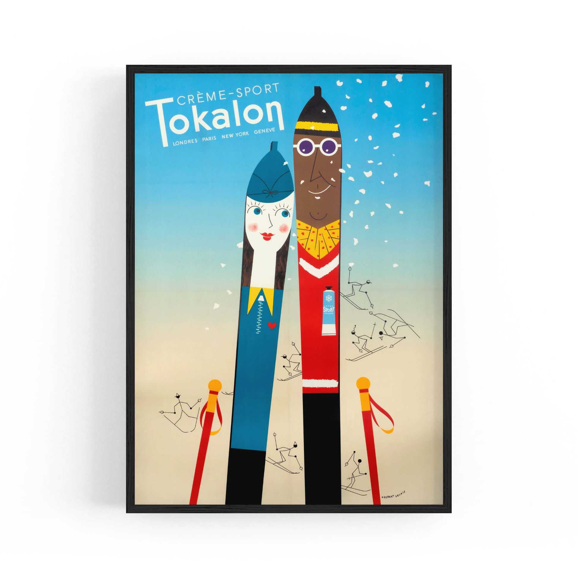 Tokalon Sports Cream Vintage Skiing Advert Wall Art - The Affordable Art Company