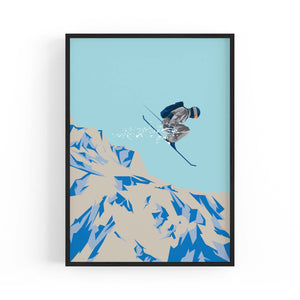 Retro Ski Winter Vintage Snow Cabin Wall Art #4 - The Affordable Art Company