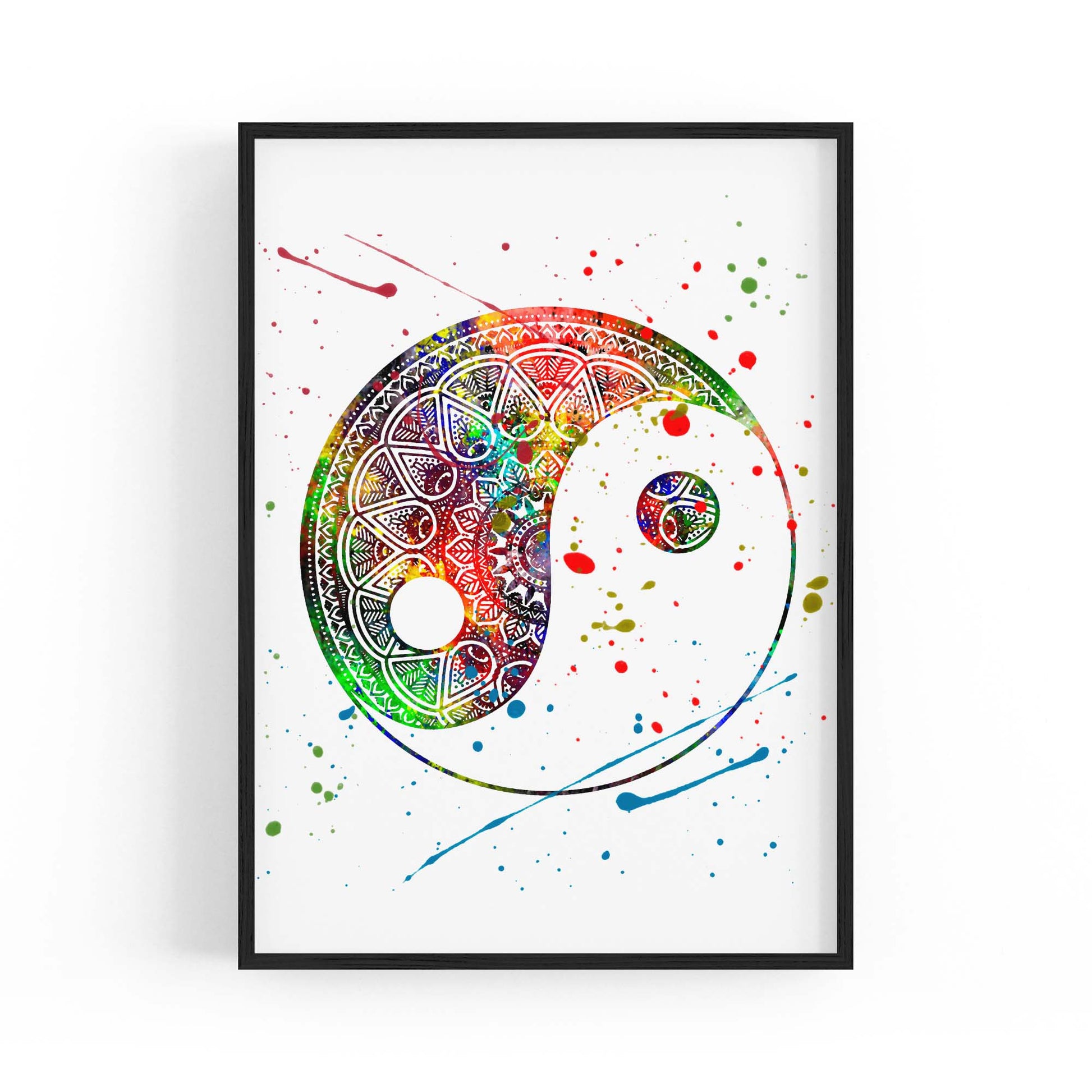 Yin Yang Mandala Calming Yoga Buddist Wall Art #1 - The Affordable Art Company