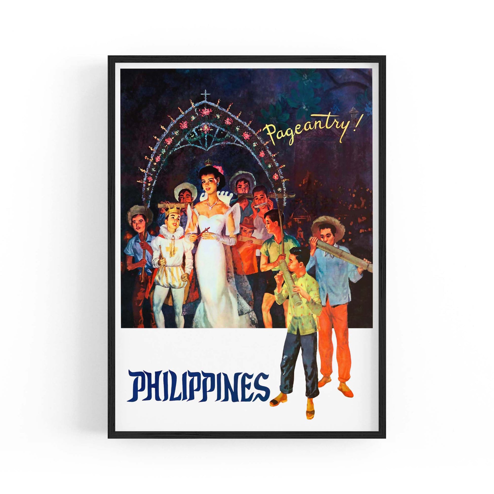 Philippines Pageantry Vintage Travel Advert Wall Art - The Affordable Art Company
