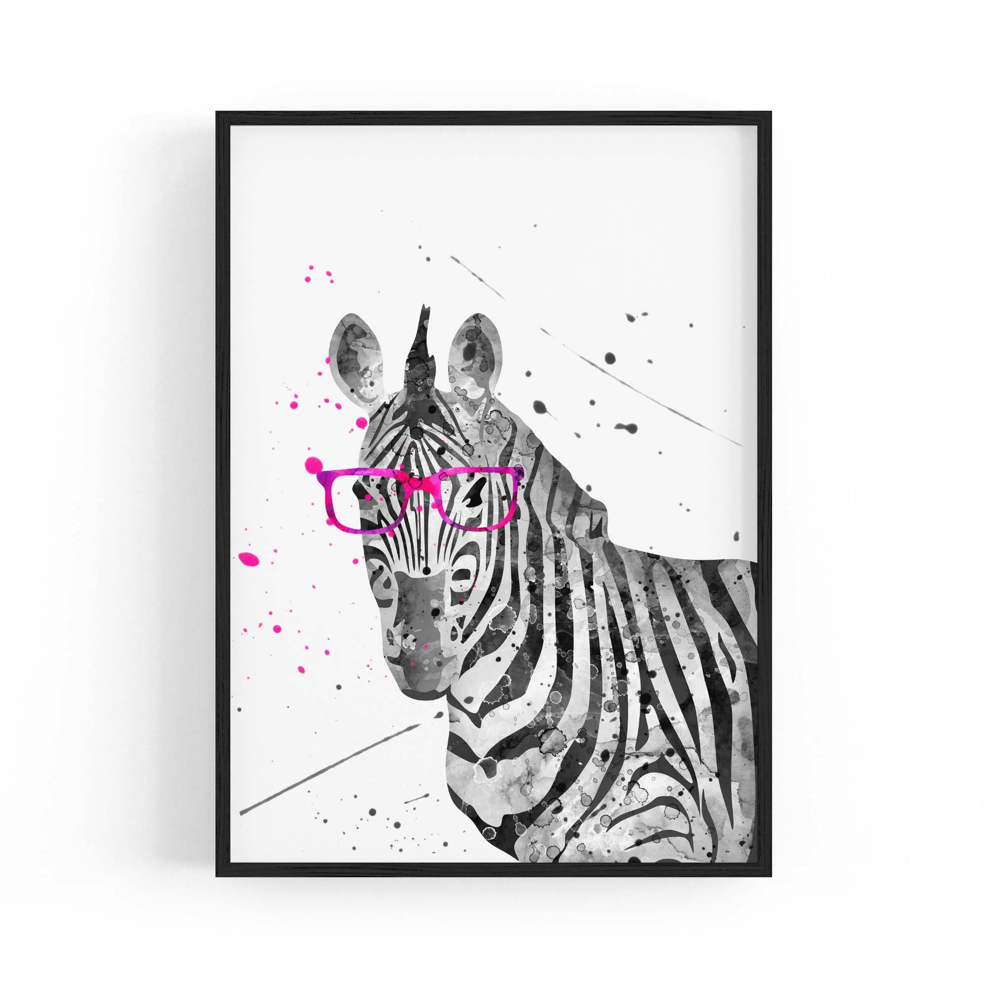 Zebra with Glasses Nursery Cute Baby Wall Art - The Affordable Art Company