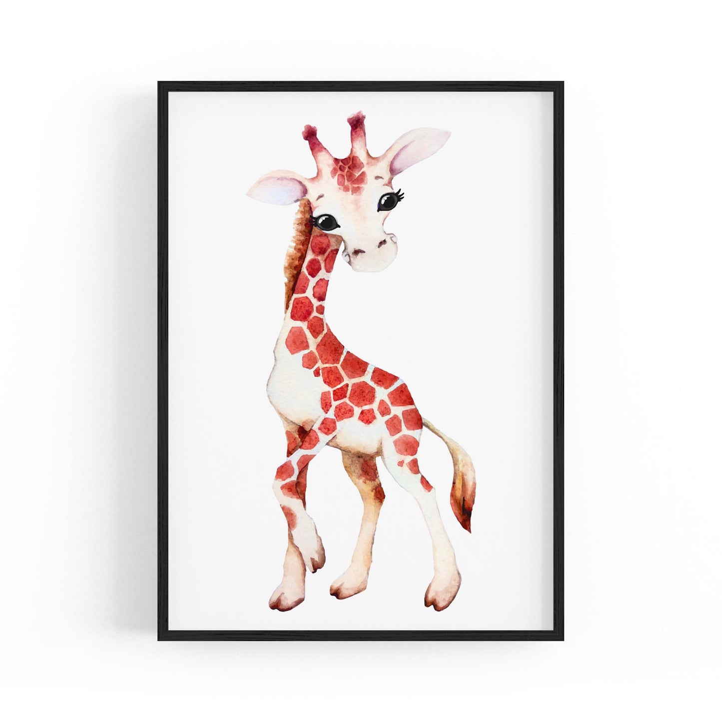 Cartoon Giraffe Cute Nursery Baby Animal Wall Art #1 - The Affordable Art Company