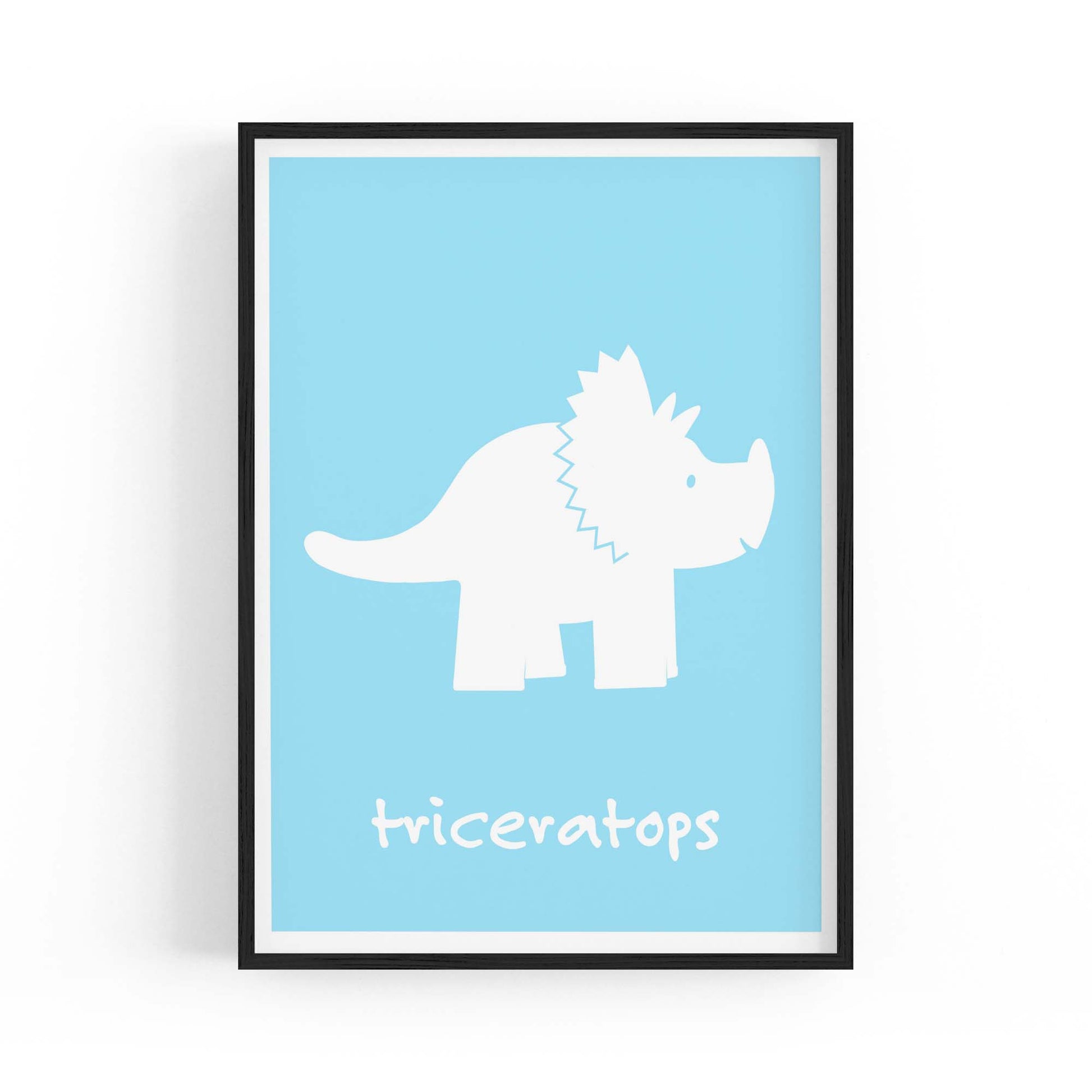 Tricerotops Dinosaur Boys Bedroom Nursery Wall Art - The Affordable Art Company