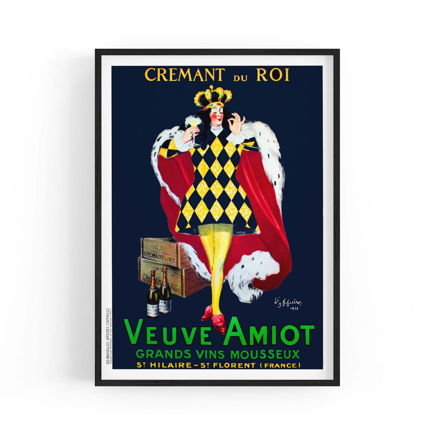 Cremant du Roi Veuve Amiot Vintage Drinks Advert Wall Art - The Affordable Art Company