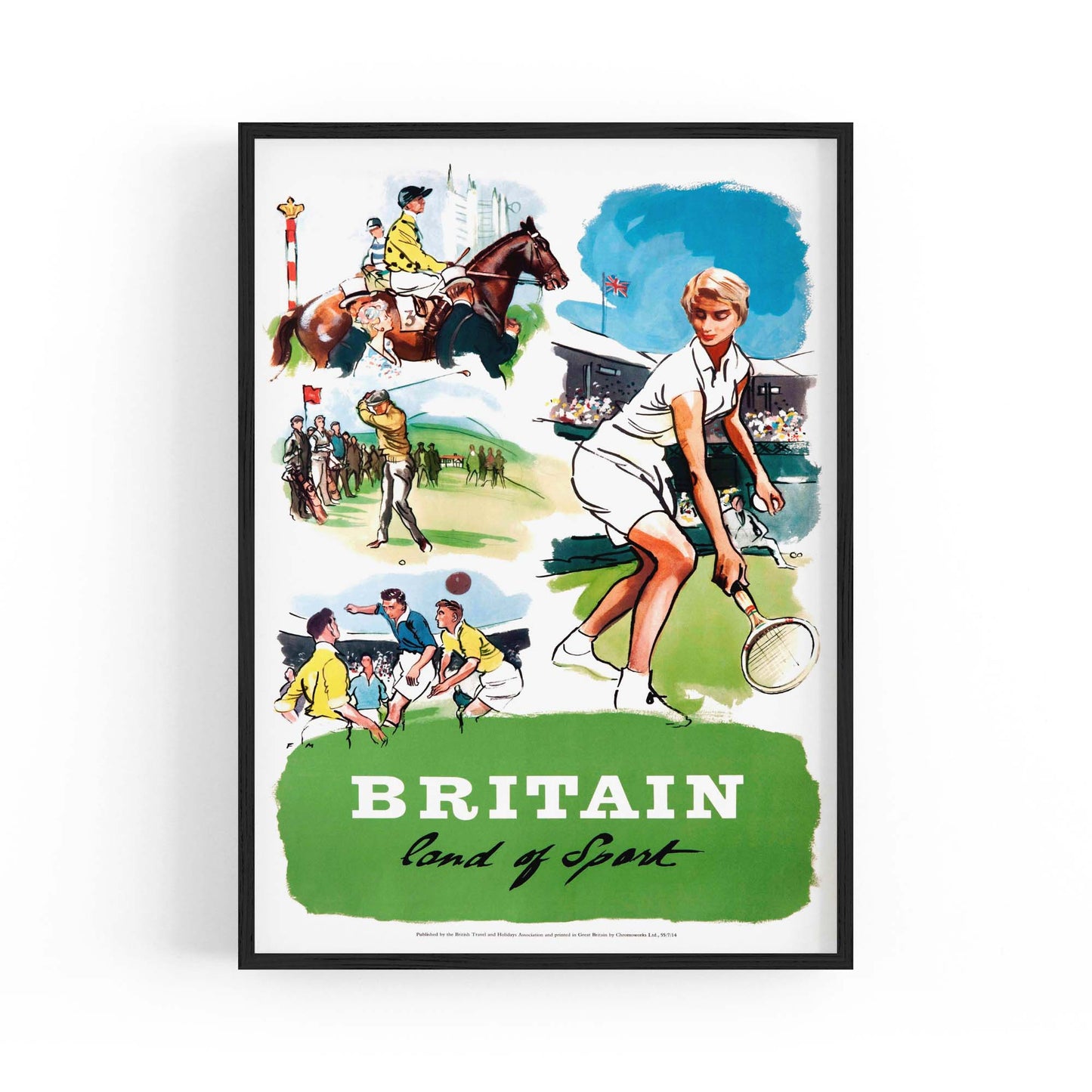 Britain - Land of Sport Vintage Advert Wall Art - The Affordable Art Company