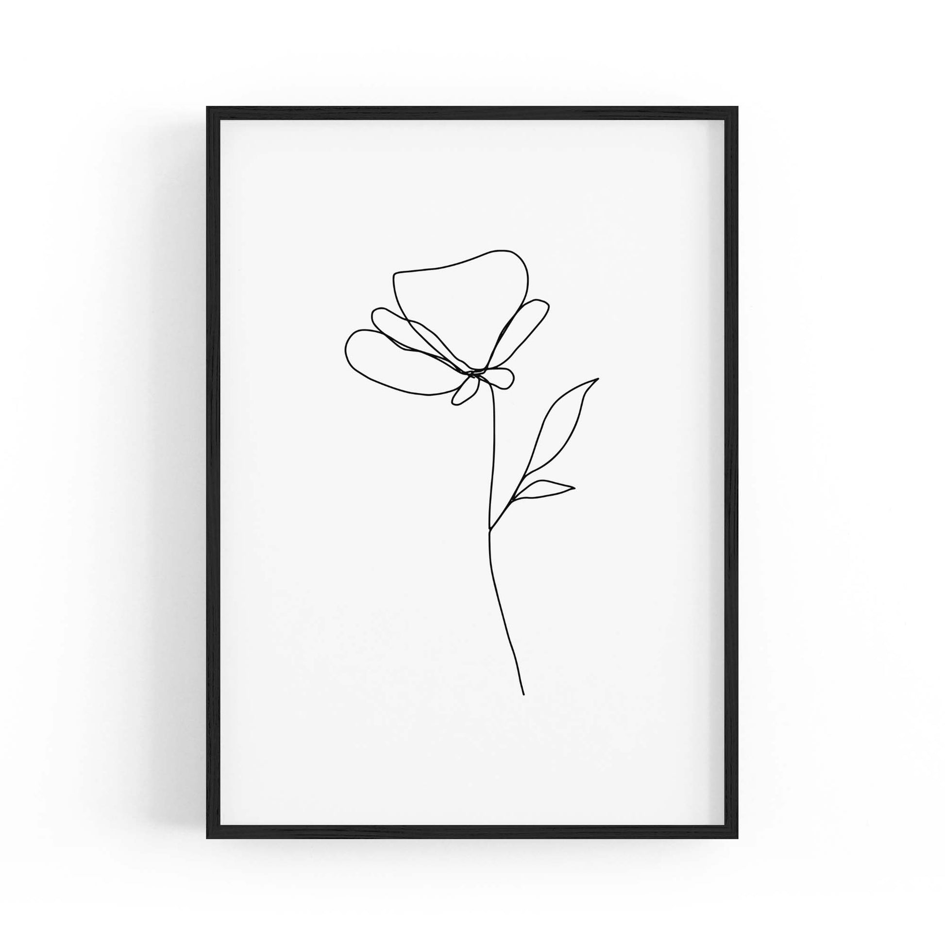 Minimal Floral Drawing Flower Abstract Wall Art #19 - The Affordable Art Company