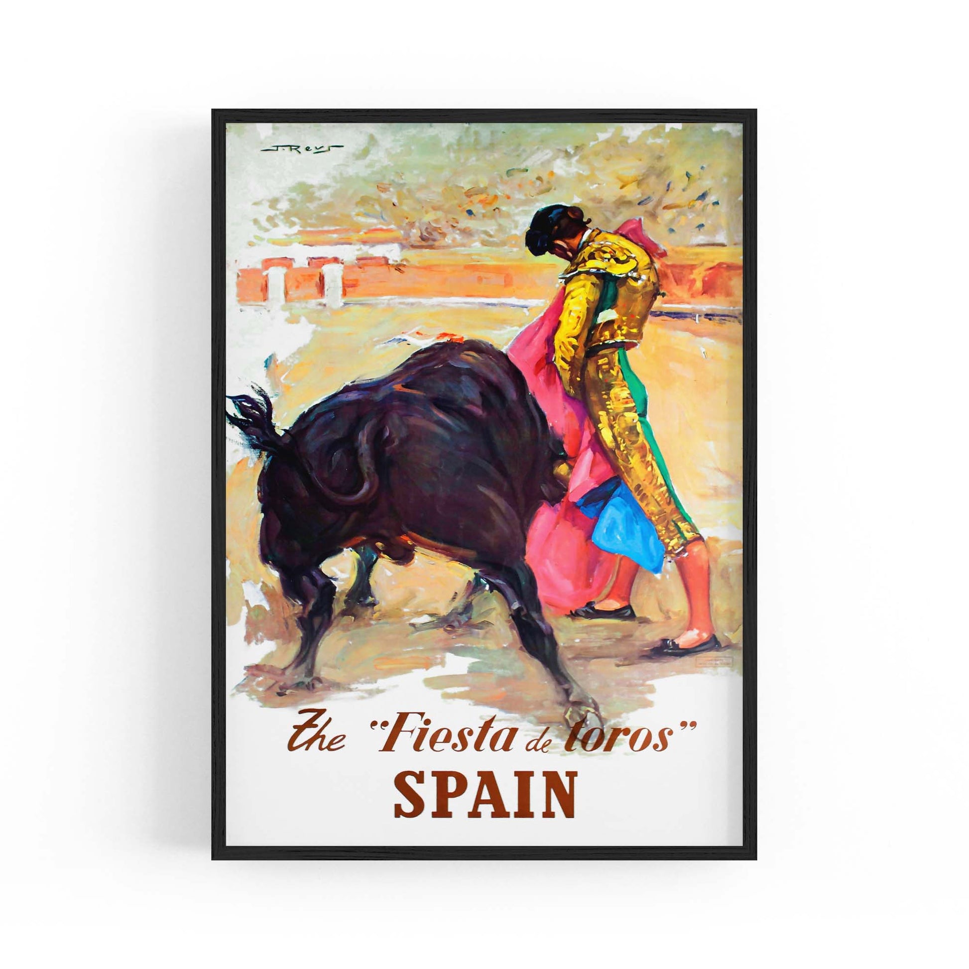 Spanish Fiesta de Toros Vintage Travel Advert Wall Art - The Affordable Art Company