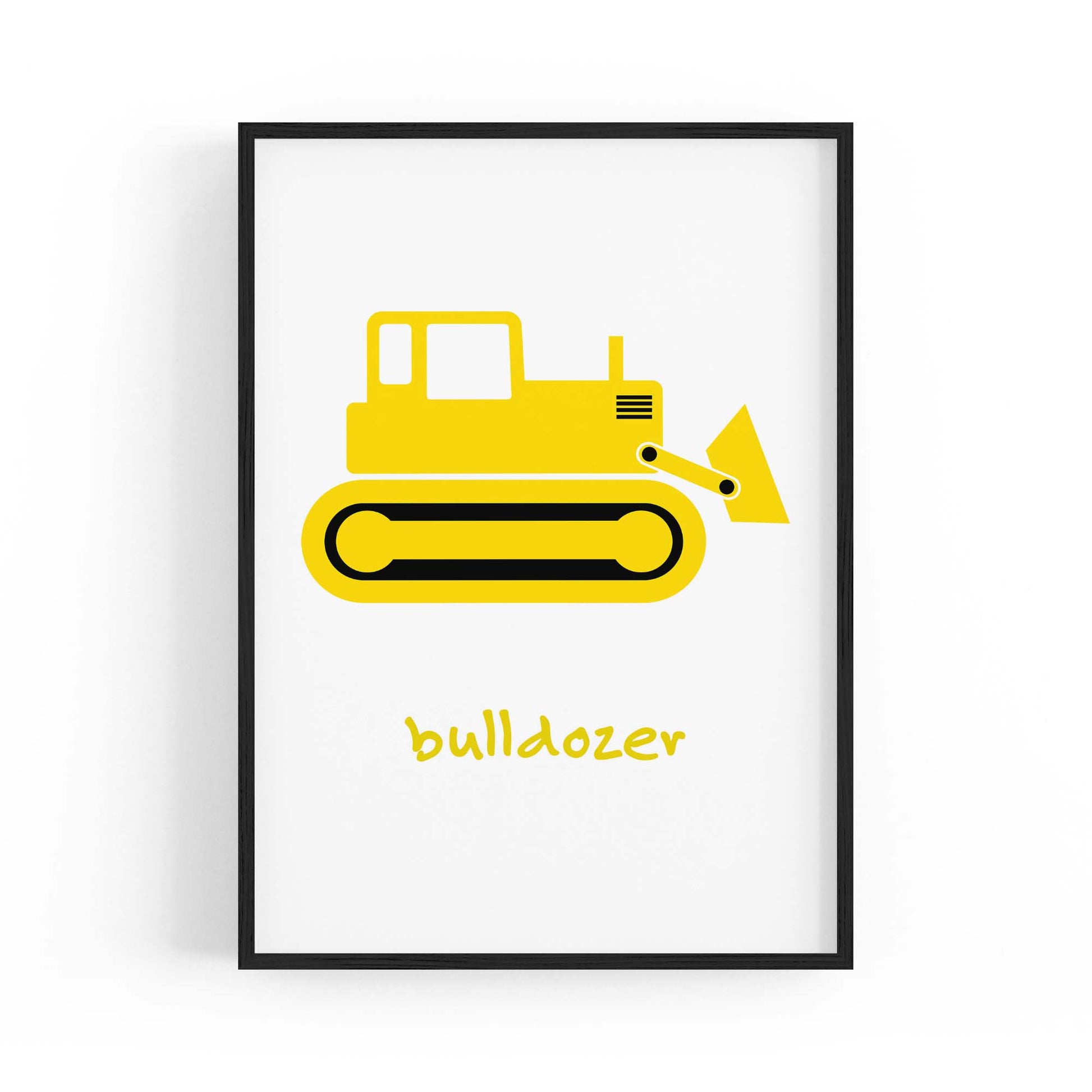 Yellow Digger Boys Bedroom Nursery Wall Art - The Affordable Art Company