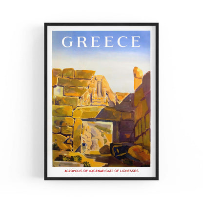 Mycenae Greece Vintage Travel Advert Wall Art - The Affordable Art Company