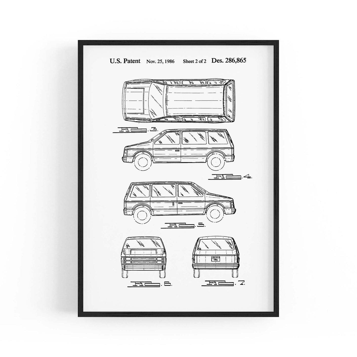 Vintage Minivan Patent Garage Wall Art #2 - The Affordable Art Company