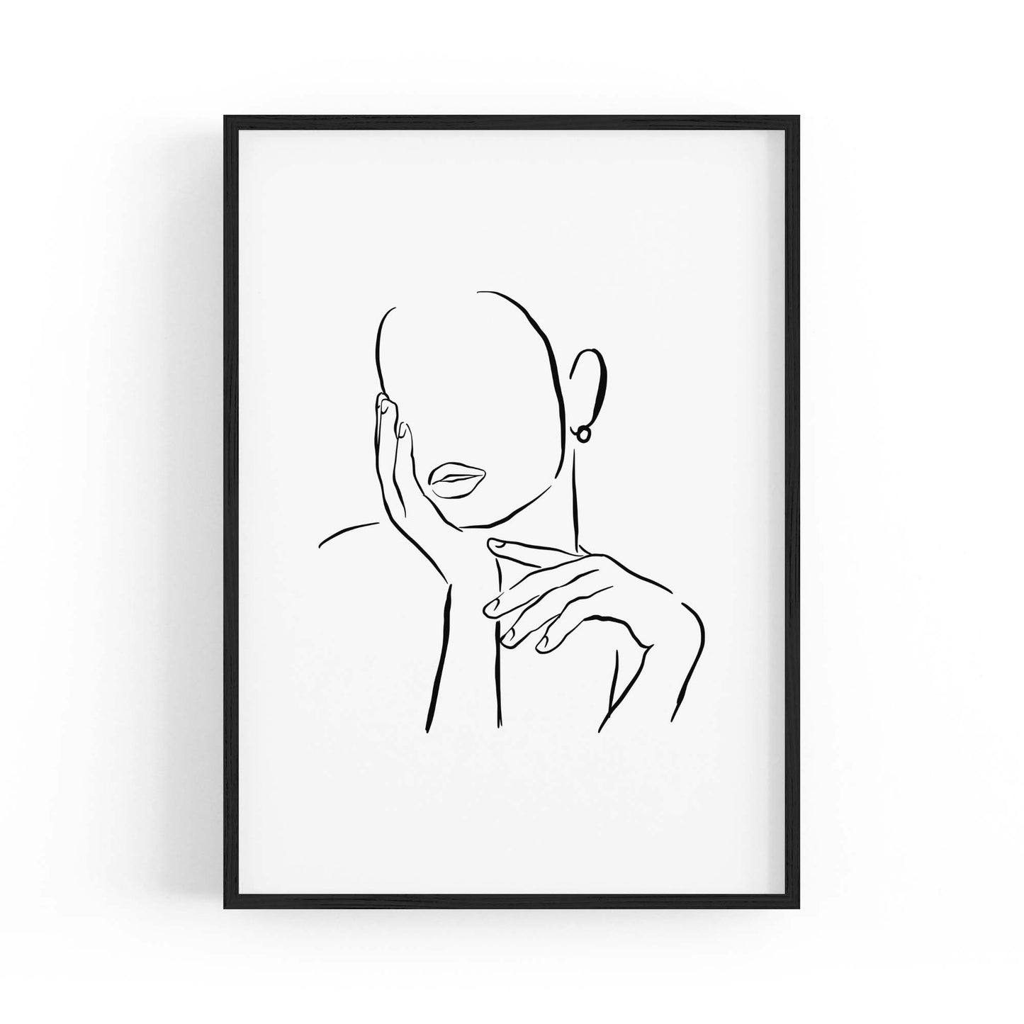 Seductive Female Face Minimal Fashion Wall Art - The Affordable Art Company