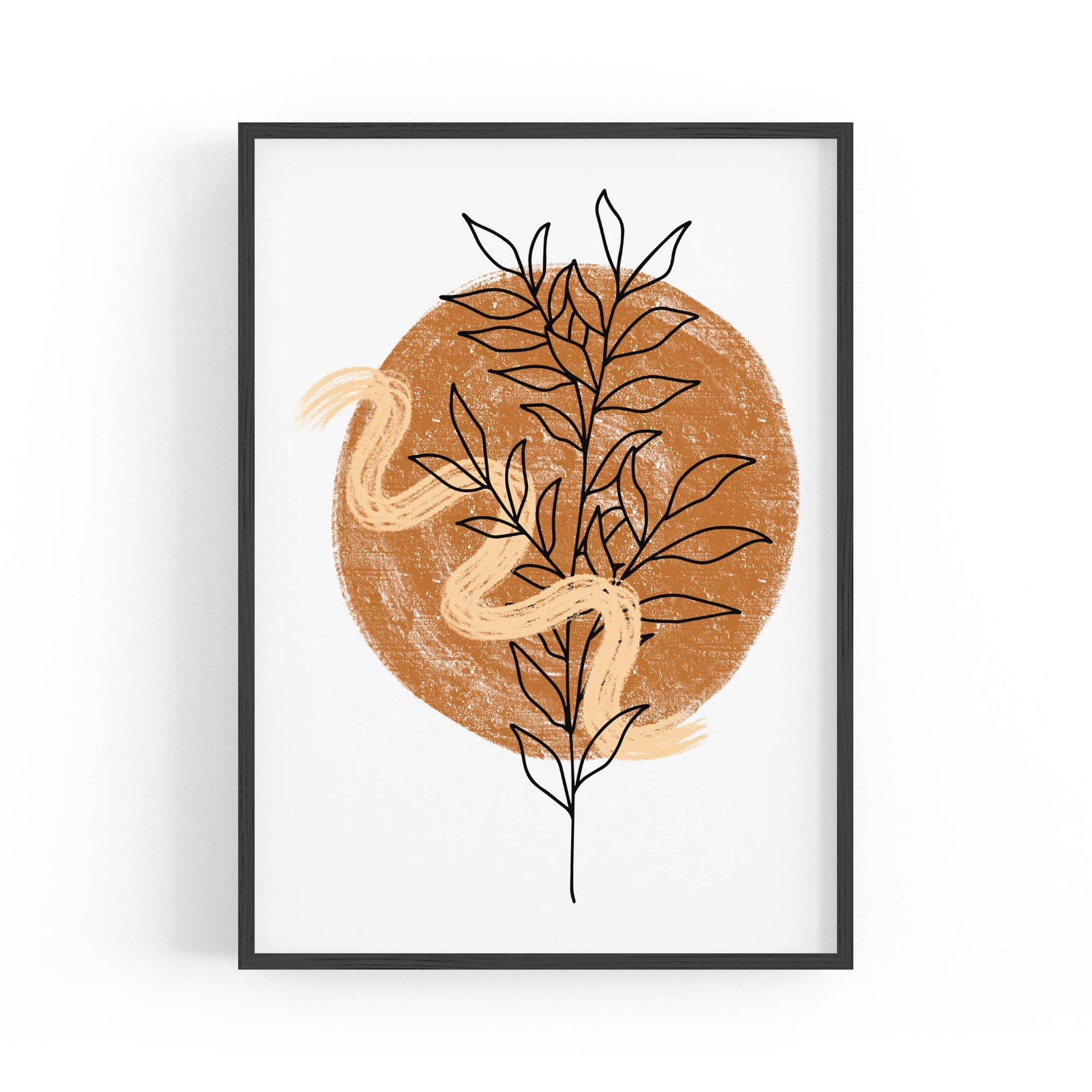 Plant Abstract Minimal Retro Drawing Wall Art #1 - The Affordable Art Company