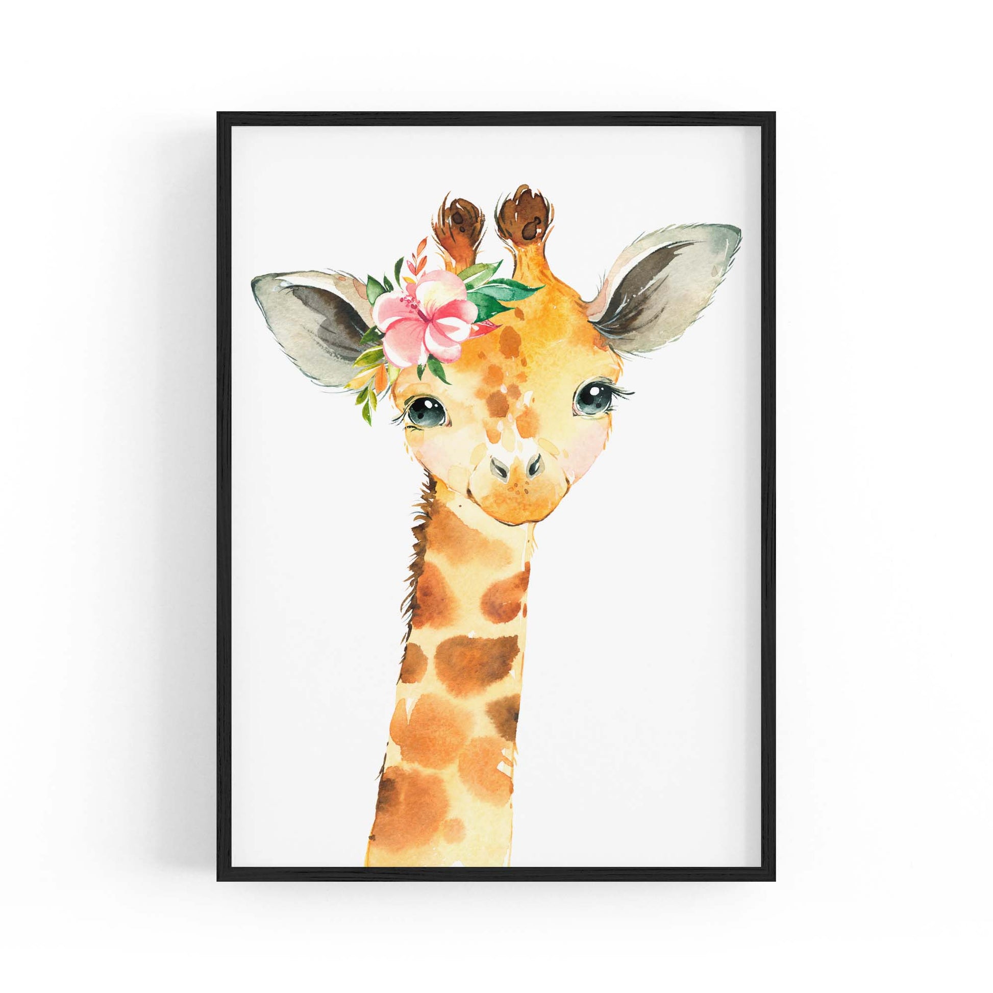 Cute Baby Giraffe Nursery Animal Gift Wall Art - The Affordable Art Company