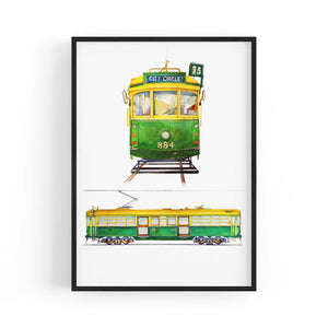Melbourne Tram Painting Original Wall Art - The Affordable Art Company