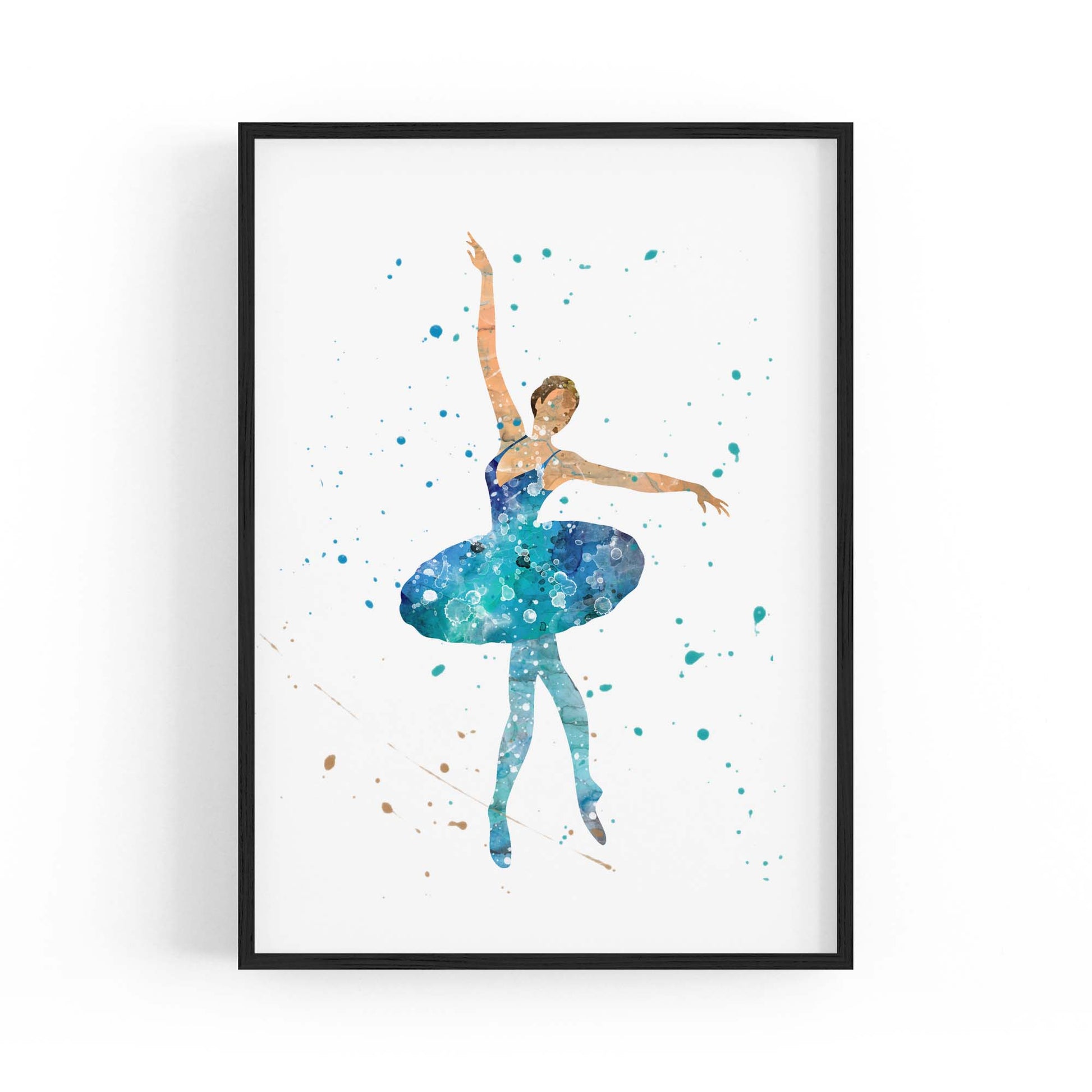 Blue Ballerina Girls Bedroom Ballet Wall Art - The Affordable Art Company