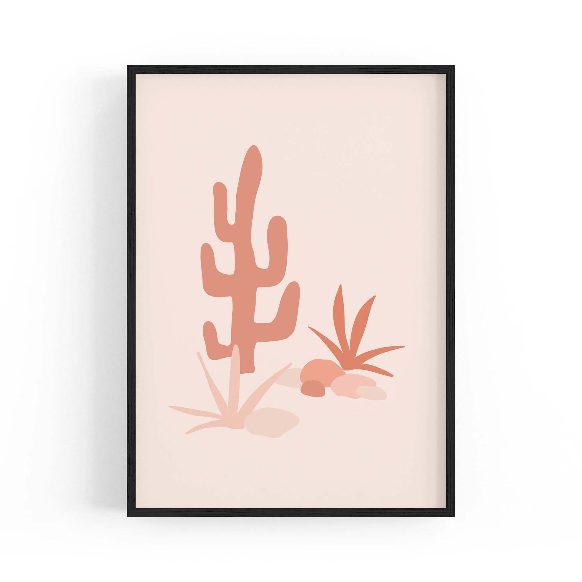 Minimal Cactus Retro Landscape Desert Wall Art #2 - The Affordable Art Company