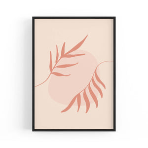 Minimal Leaf Pink & Pastel Retro Abstract Wall Art #2 - The Affordable Art Company