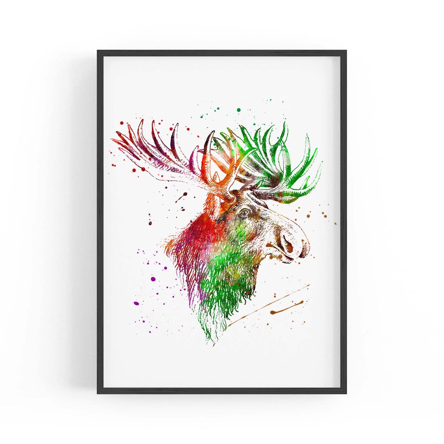 Moose Head Drawing Hunting Man Cave Wall Art #1 - The Affordable Art Company