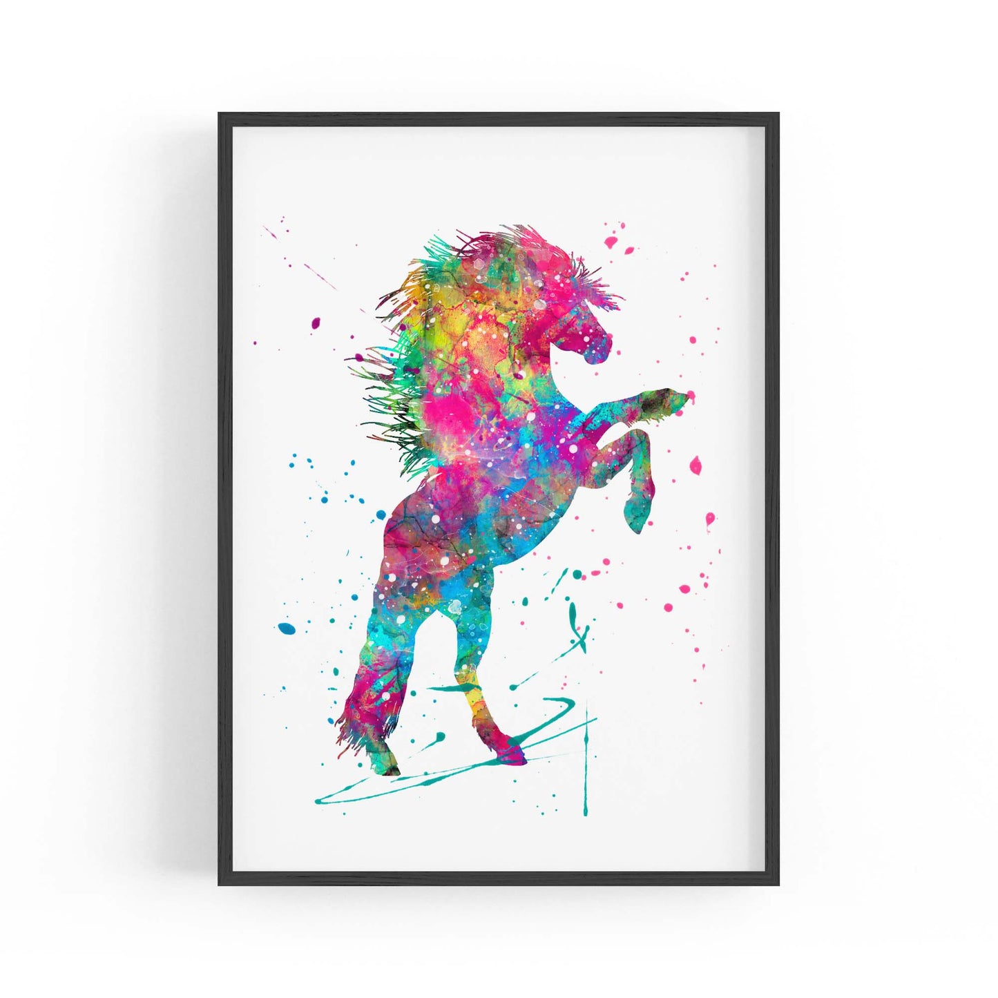 Horse Painting Girls Bedroom Colourful Wall Art #2 - The Affordable Art Company