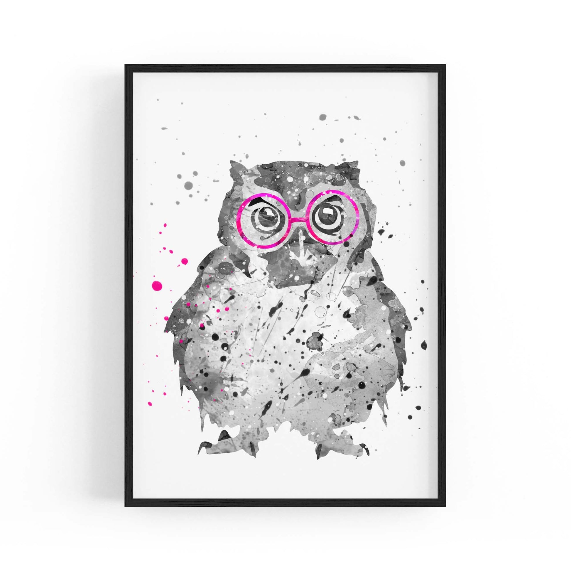 Owl with Glasses Nursery Animal Bedroom Wall Art - The Affordable Art Company