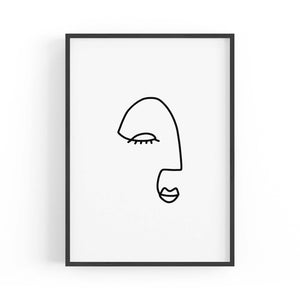 Minimal Abstract Line Face Modern Wall Art #8 - The Affordable Art Company