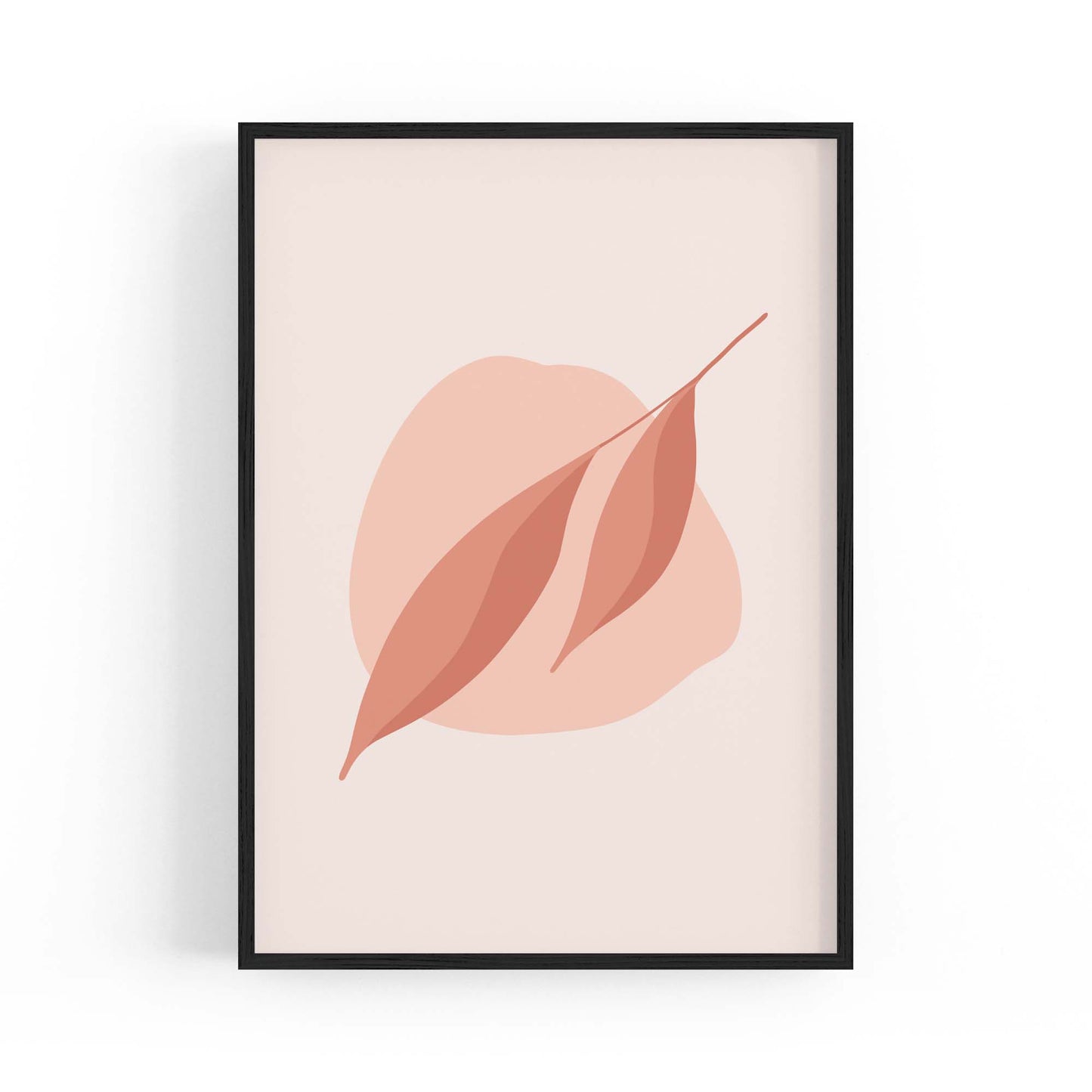Minimal Leaf Pink & Pastel Retro Abstract Wall Art #1 - The Affordable Art Company