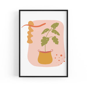 Abstract House Plant Minimal Living Room Wall Art #1 - The Affordable Art Company