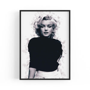 Marilyn Monroe Minimal Black Ink Fashion Wall Art #1 - The Affordable Art Company