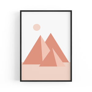 Minimal Pyramids Retro Pink & Pastel Wall Art - The Affordable Art Company