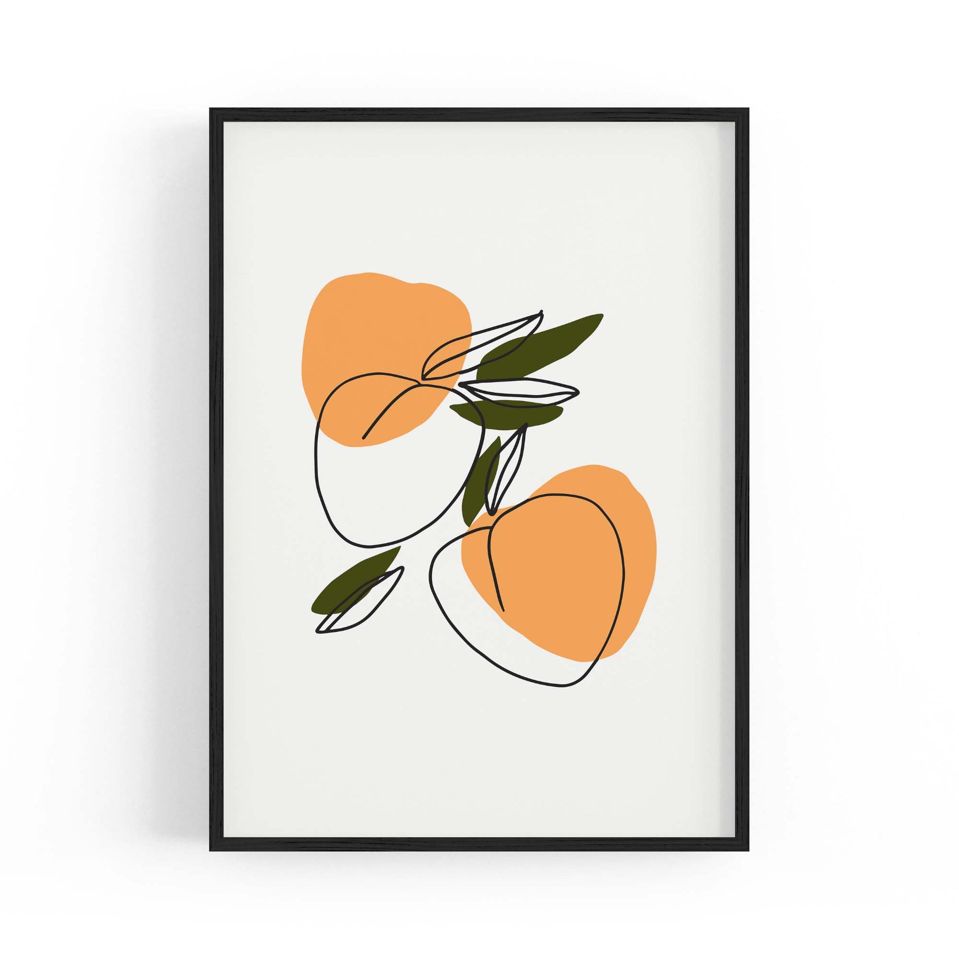 Retro Peach Fruit Kitchen Cafe Style Pastel Wall Art #2 - The Affordable Art Company