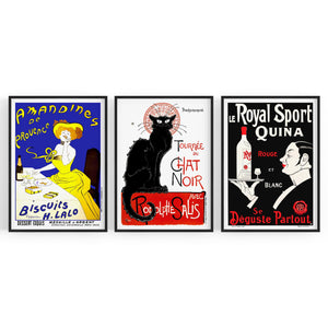 Set of French Cafe Vintage Advert Cafe Wall Art - The Affordable Art Company